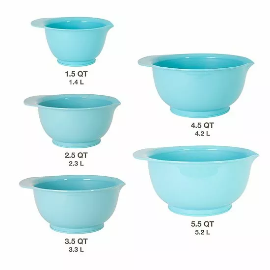 Food Network™ 5-pc. Aqua Mixing Bowl Set - Image 2