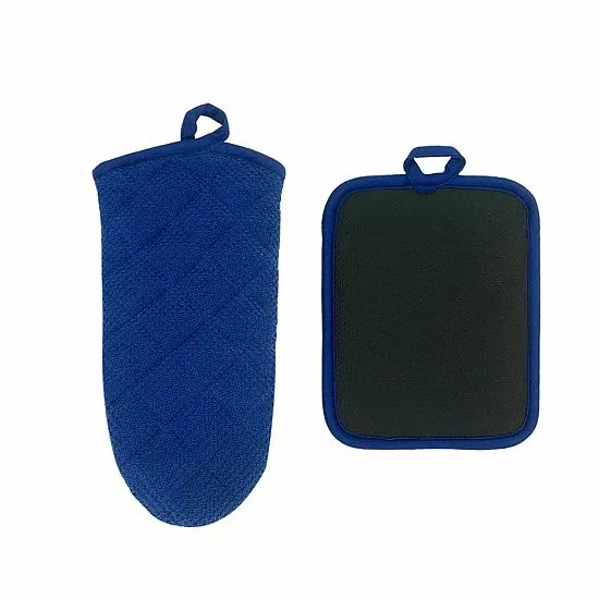 Food Network™ Terry Neoprene Oven Mitt & Pot Holder Set Khaki - Image 2