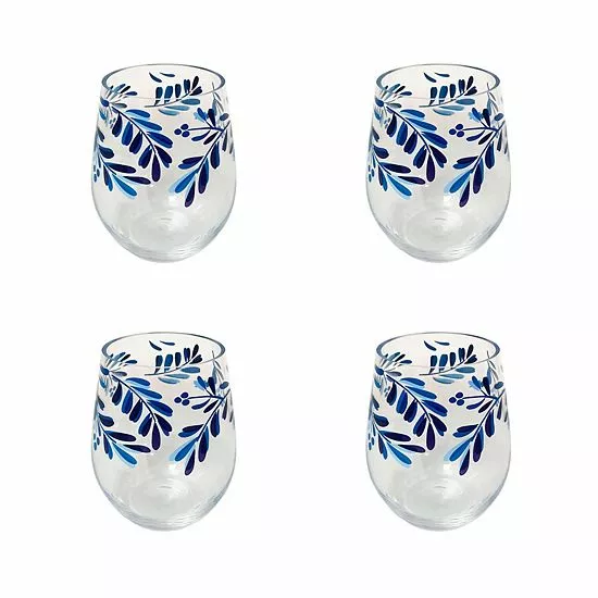 Food Network™ 4-pc. Mediterranean Acrylic Stemless Wine Glass Set