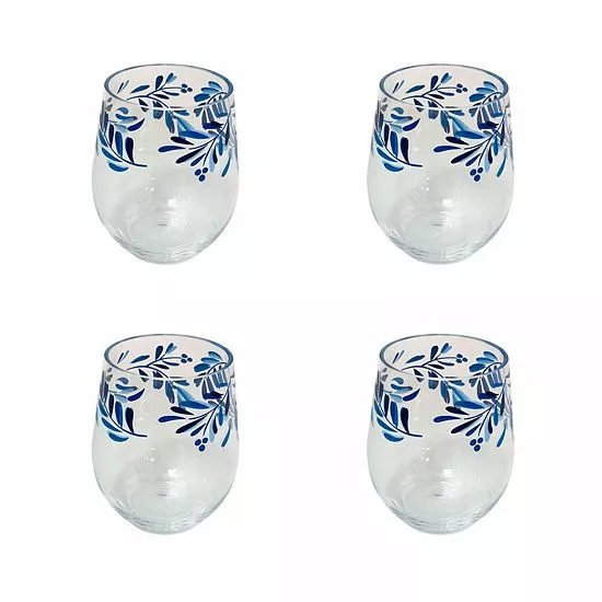 Food Network™ 4-pc. Mediterranean Acrylic Stemless Wine Glass Set - Image 2