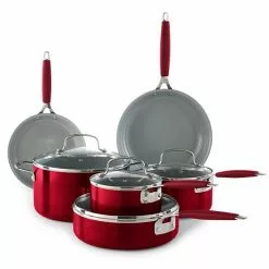 Food Network™ 10-pc. Nonstick Ceramic Cookware Set Red
