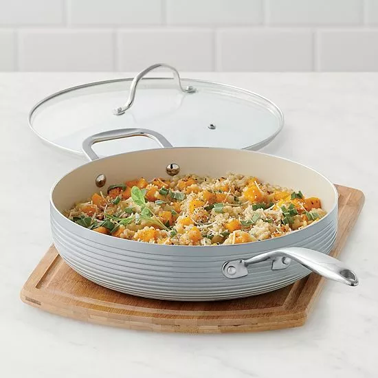 Food Network™ Farmstead 12-in. Covered Deep Skillet Gray - Image 2