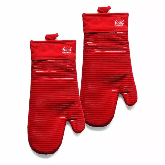 Food Network™ Silicone Oven Mitt Set Gray Tornado - Image 2