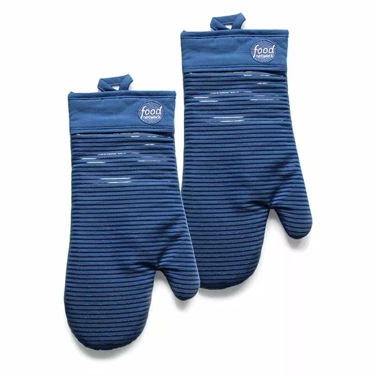 Food Network™ Silicone Oven Mitt Set Gray Tornado - Image 3