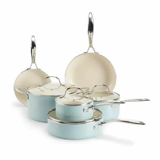 Food Network™ Farmstead 10-pc. Nonstick Ceramic Cookware Set Light Blue - Image 9