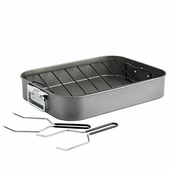 Food Network™ 16-in. Roasting Pan With Rack & Lifters