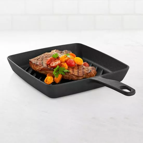 Food Network™ 9.8-in. Pre-Seasoned Cast-Iron Grill Pan - Image 2