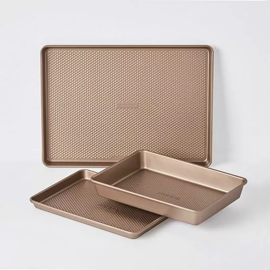 Food Network™ 3-pc. Essential Textured Bakeware Set Bronze - Image 2