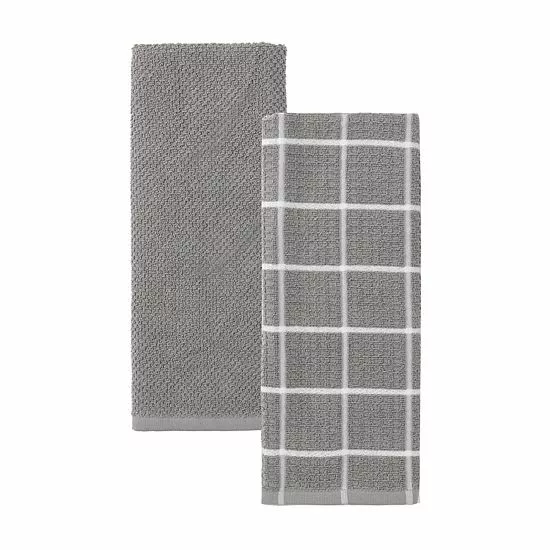 Food Network™ Windowpane Grid Kitchen Towel 2-pk. Red