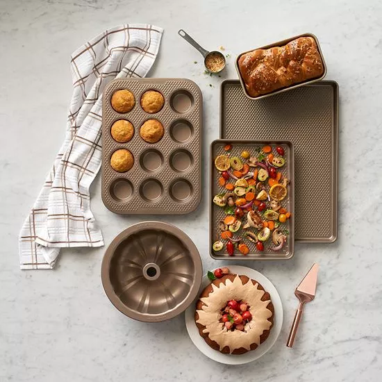 Food Network™ Textured Performance Series 9" X 13" Nonstick Cake Pan Bronze - Image 2